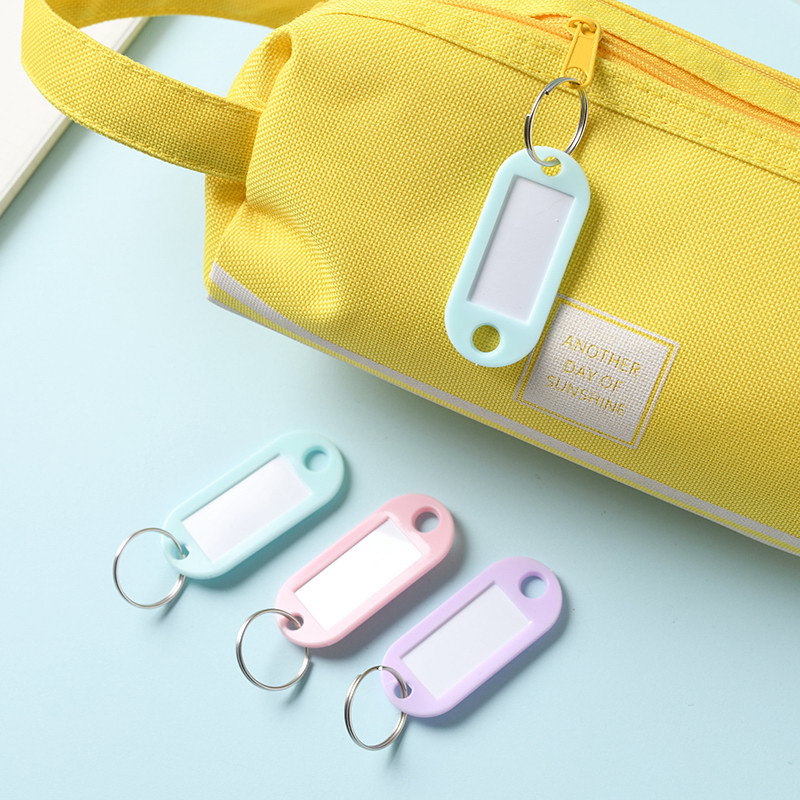 Macaron Color Tag Pendant Classification Mark Luggage Boarding Pass Plastic Key Card Hotel Number Key Chain