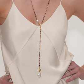 美拉德风天然巴洛克淡水珍珠项链法式复古气质小众锁骨链时尚百搭