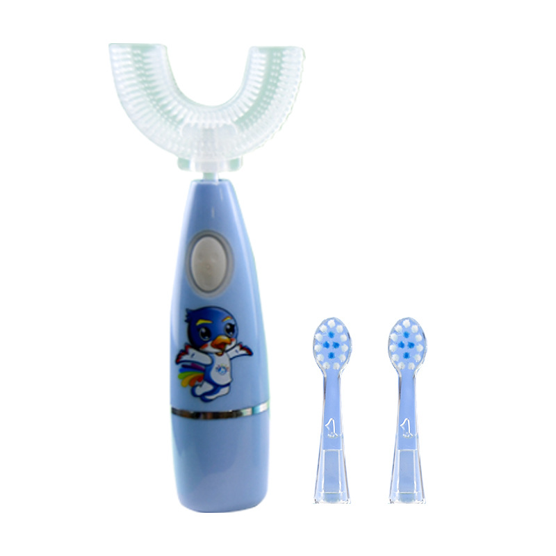 Children's U-Shaped Electric Toothbrush Colorful Light in the Mouth U-Shaped Toothbrush 2-12 Years Old Electric Toothbrush Silicone Soft Bristles Toothbrush