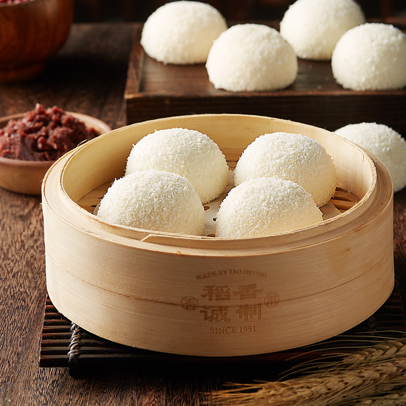 雪花豆沙包稻香万好广式早茶点心速冻冷冻食品港式早餐包 零售装