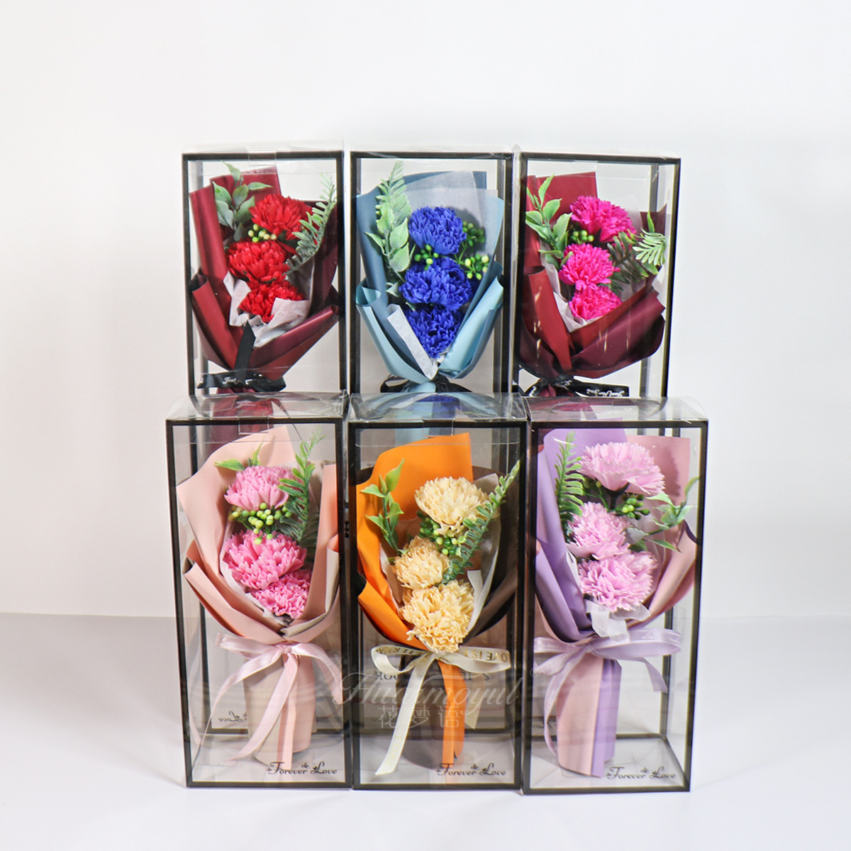 Soap Flower Bouquet Rose Carnation Small Bouquet Soap Flower Mother's Day Teacher's Day Valentine's Day Gift Cross-Border