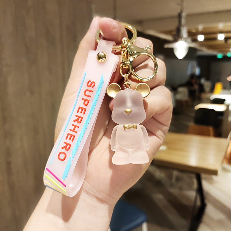 Nordic Bow Tie Bear Keychain Creative Cute Bear Key Pendants Car Key Ring Couple Schoolbag Ornaments Wholesale