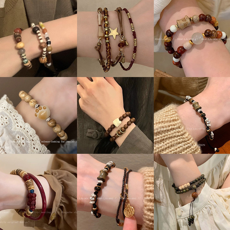 beaded bracelet women‘s all-match high sense niche design bracelet new chinese bracelet ornament wholesale