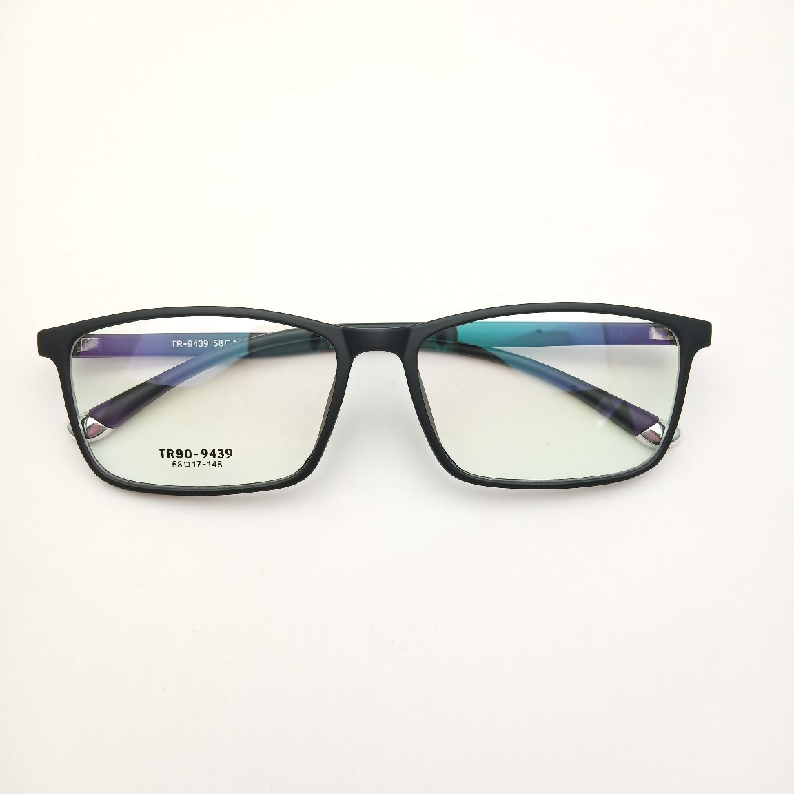 舒适tr90眼镜架黑色大框男士方框58-16透明眼镜