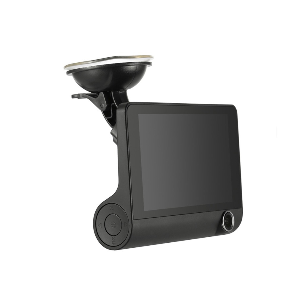 跨境4寸行车记录仪 高清夜视车内外三录car dvr倒车影像 循环录影