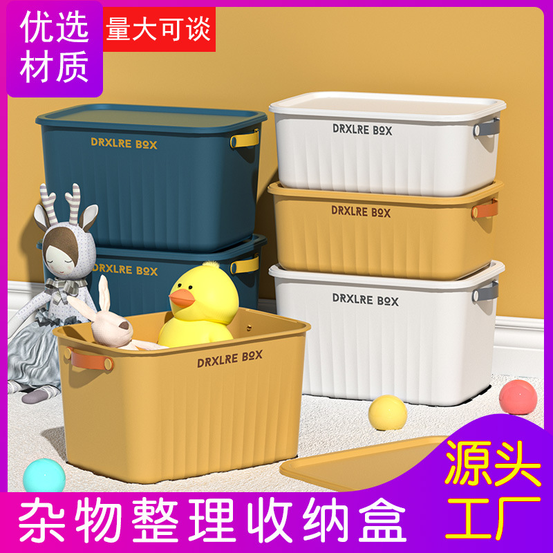 Storage Box Desktop Jewelry Cosmetic Plastic Sundries Storage Basket Box with Lid Fruit Toy Seasoning Storage Box