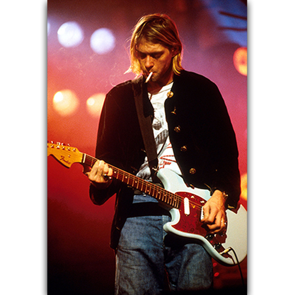 速卖通涅盘科特柯本明星海报 复古摇滚乐团人物宿舍卧室装饰画