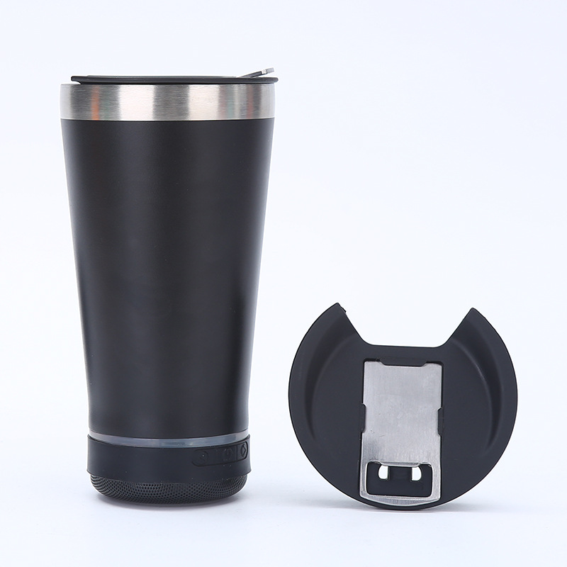 Cross-Border 16Oz Bluetooth Audio Beer Steins 304 Stainless Steel Vacuum Cup Portable Outdoor Car Cup Wholesale