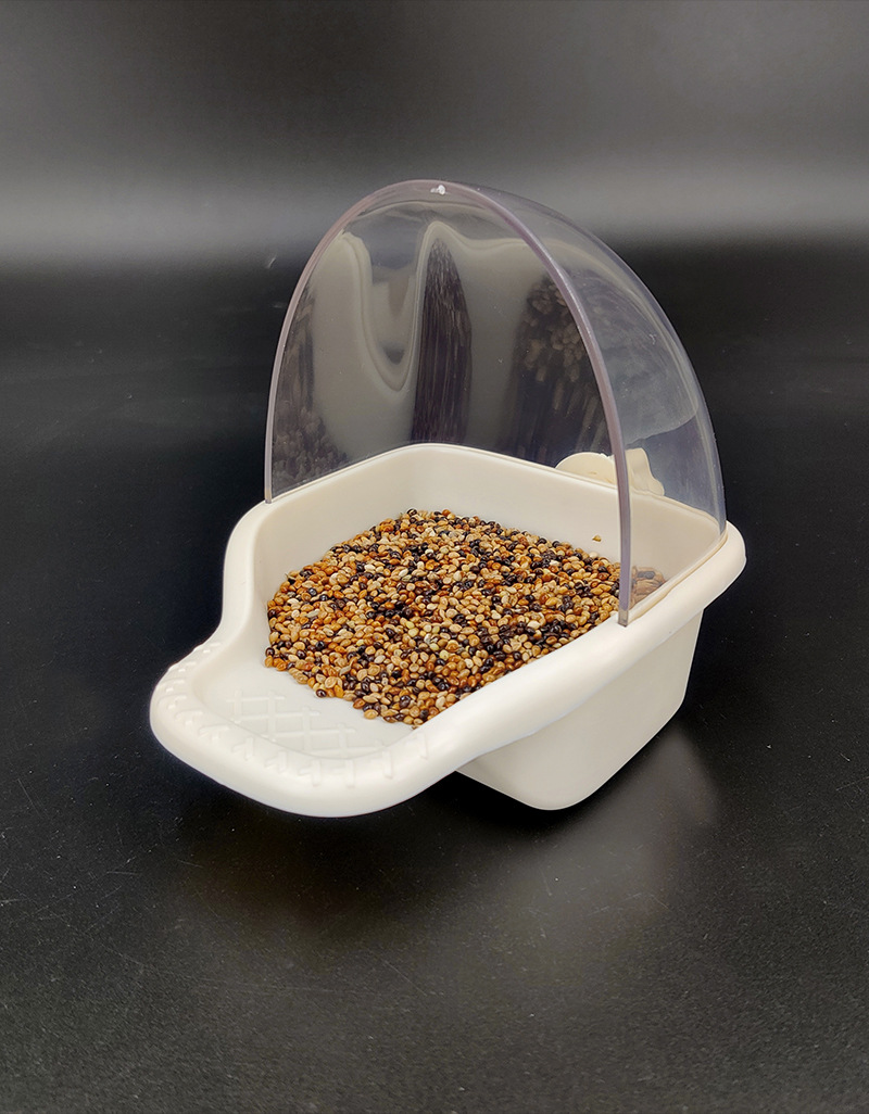 鸟饲料食盒大容量鹦鹉喂食器虎皮鹦鹉鸟食槽下料器防撒溅