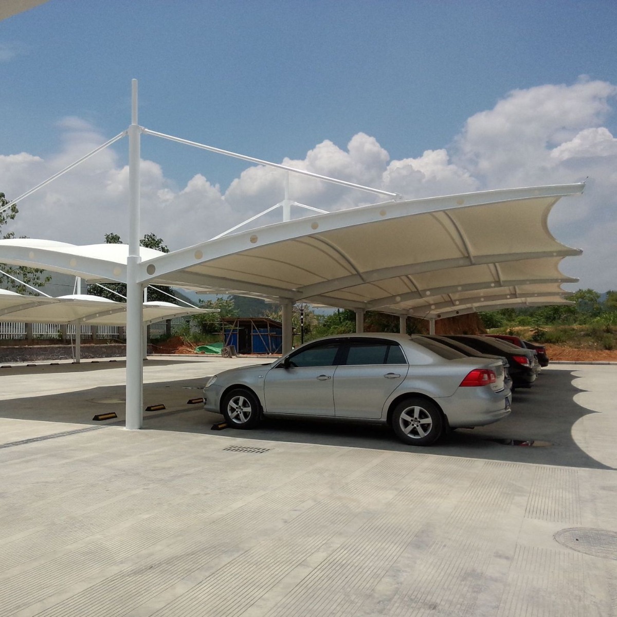 北京市膜结构车棚汽车停车棚充电桩棚张拉膜遮阳雨棚小区自行车棚