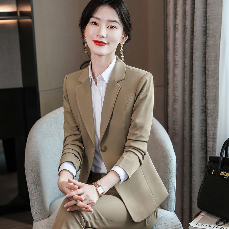 灰色职业西装套装女秋季韩版时尚洋气气质总裁经理工作服西服正式