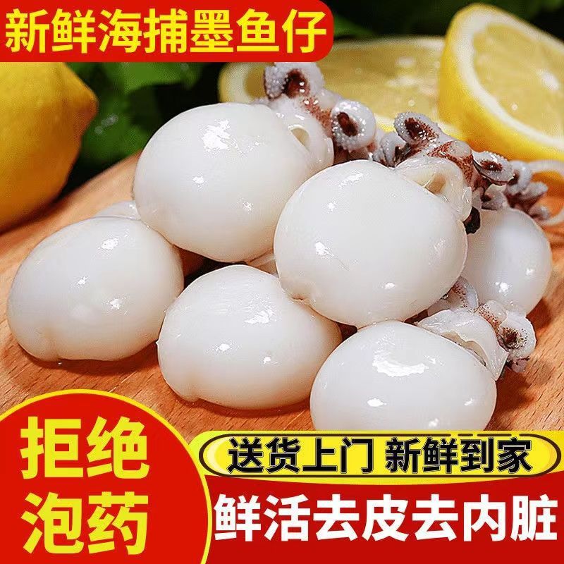 新鲜小墨鱼仔海捕新鲜冷冻小乌贼墨鱼仔海鲜速冻花枝墨斗鱼小墨鱼