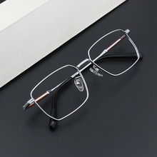 檀木时尚复古眼镜纯钛框架高级感港风男士小脸近视眼镜框架H2304