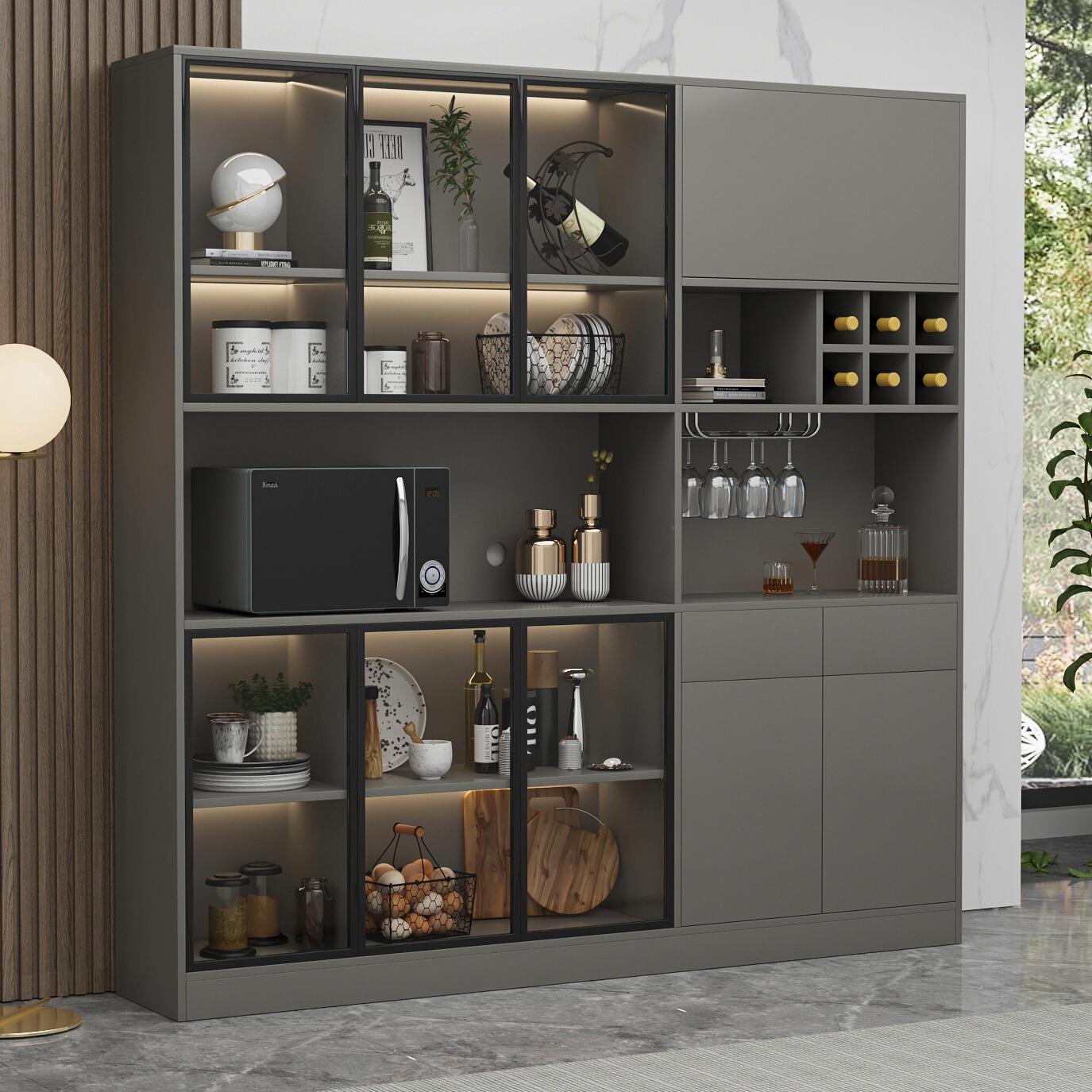 网红款轻奢餐边柜酒柜多功能大容量储物柜厨房靠墙一体餐边柜