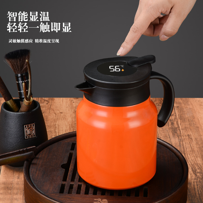 Household 316 Stainless Steel Stewed Teapot Intelligent Temperature Display Coffee Pot Office Tea Large Capacity Insulation Pot Wholesale