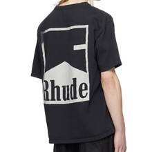 RHUDE 复古万宝路logo印花标语圆领套头短袖T恤