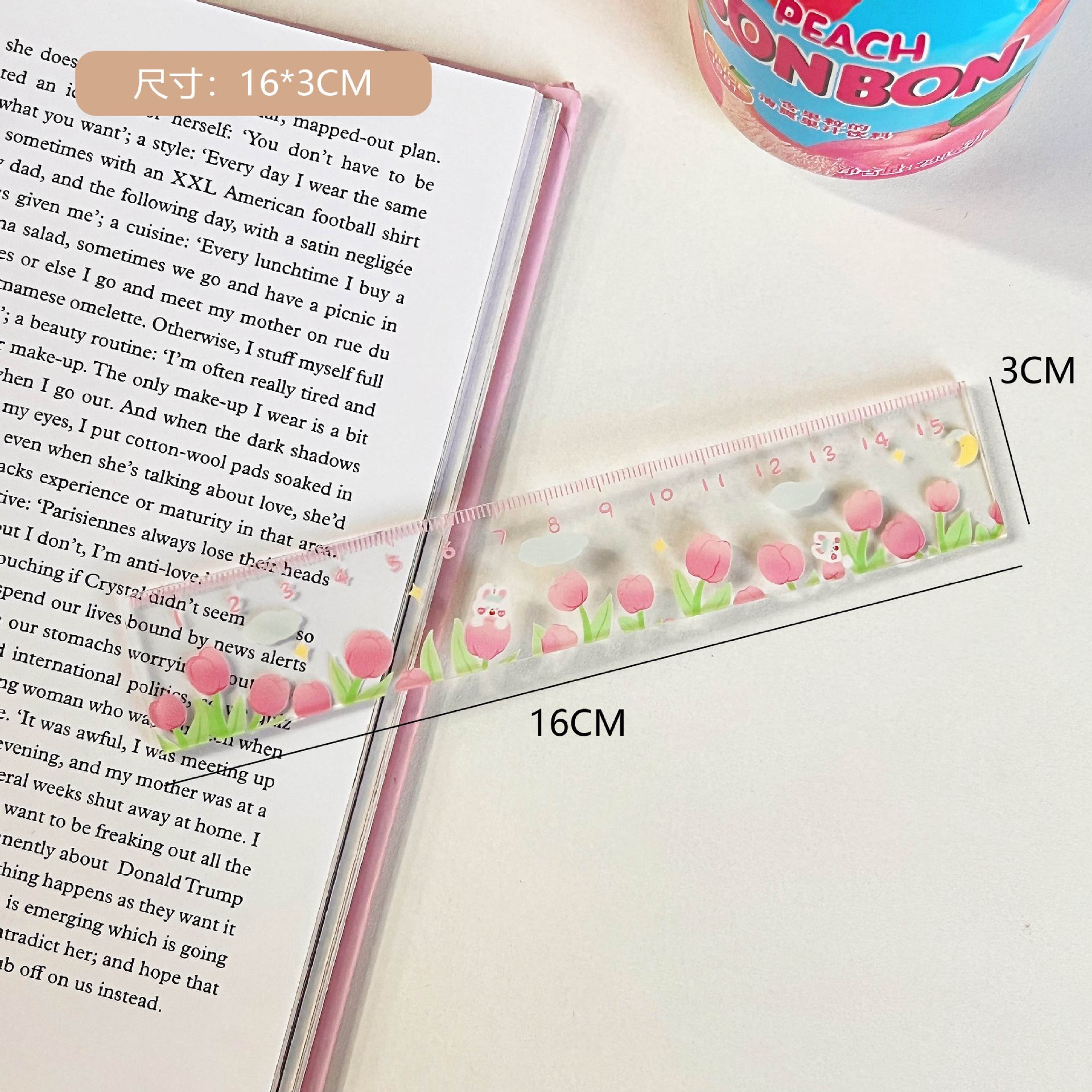 New Ruler Student Girl Heart a Scale Office Culture and Education New Style Cute Cartoon 15cm Ruler Wholesale