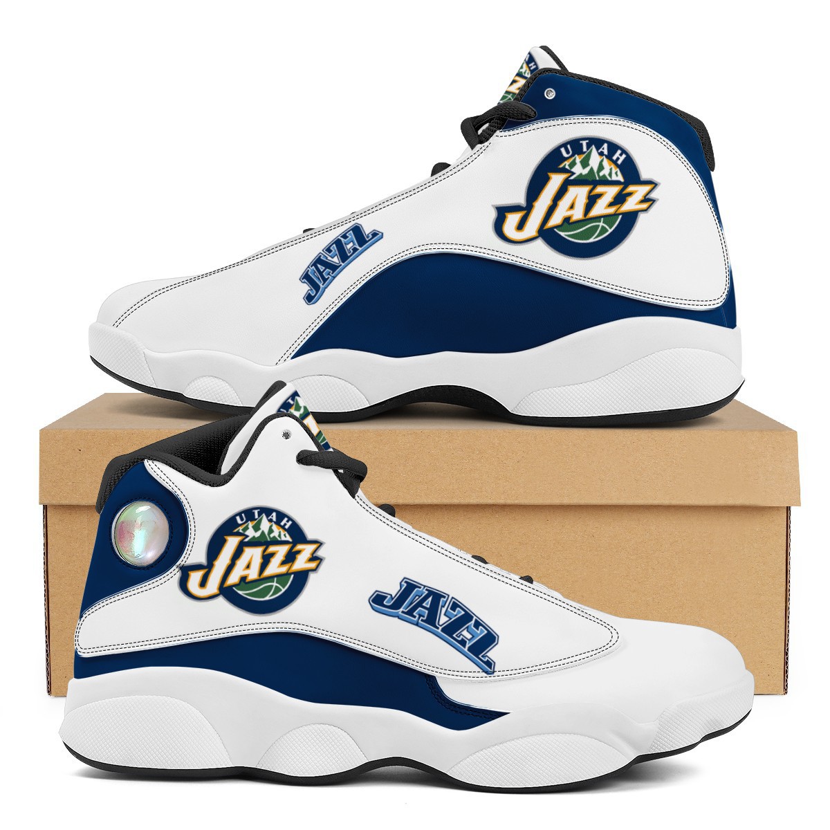 高帮篮球鞋nba爵士jazz雷霆thunder blazers图案印花速卖通独立站