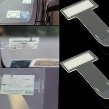 汽车配件票据夹透明塑料罚单发票收据夹子泊车计时汽车票夹子