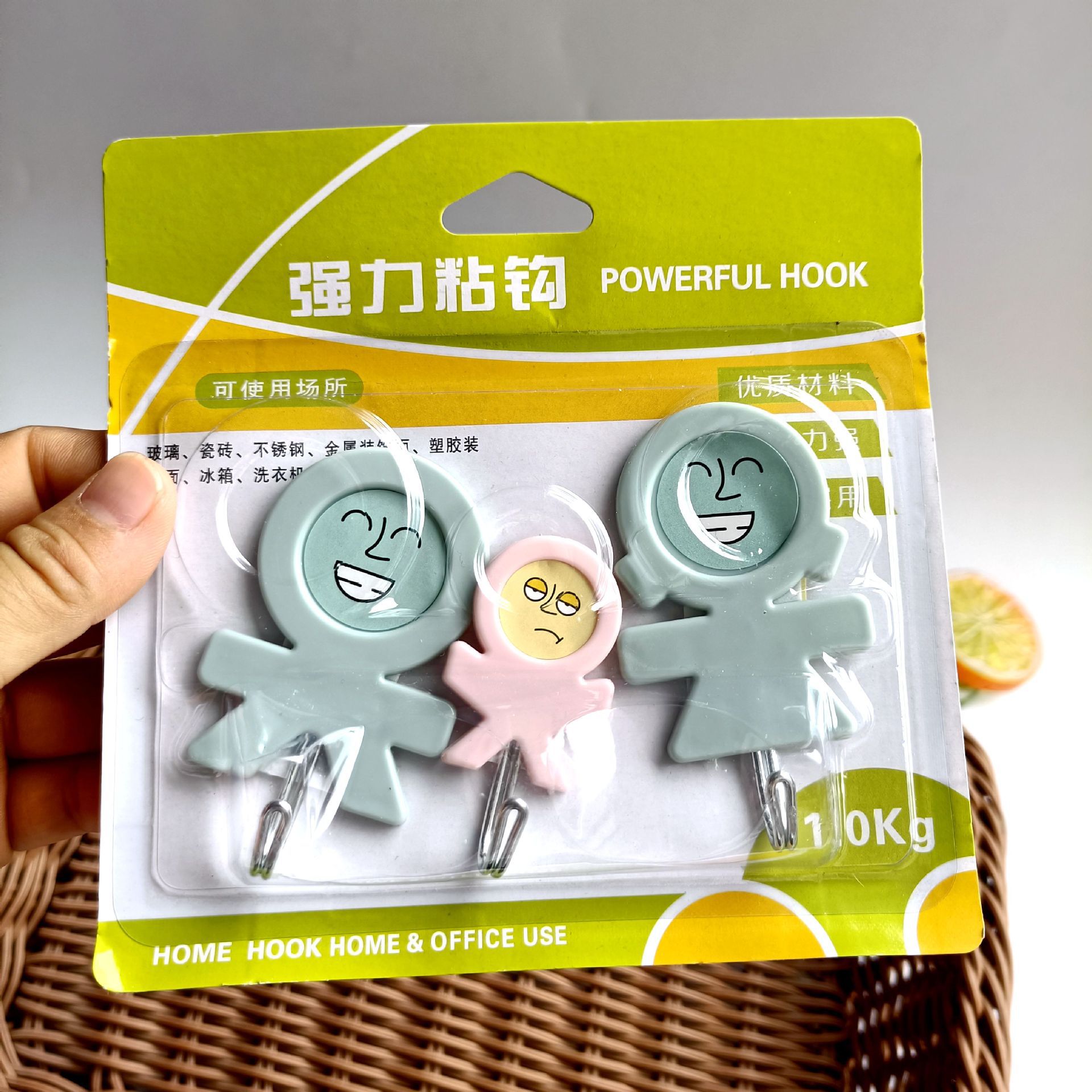 3-Piece Sticky Hook Sticky Hook Card-Mounted Sticky Hook 3-Piece Card-Mounted Hook 1 Yuan Supply 2 Yuan Wholesale
