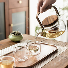日式简约花茶杯套装玻璃花果壶家用水果茶具蜡烛耐热英式透张小岳