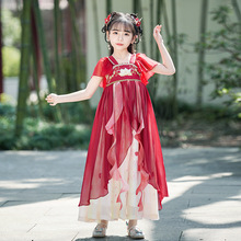 汉服女童2024新中式夏季女孩中国风超仙连衣裙唐装小童公主裙襦裙