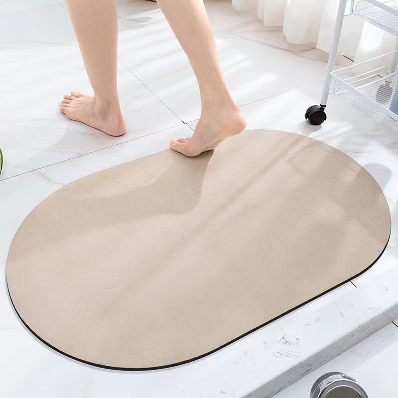 Solid Color Diatom Ooze Soft Floor Mat Bathroom Toilet Absorbent Mat Non-Slip Mat Entry Door Mat Carpet Doormat Cross-Border