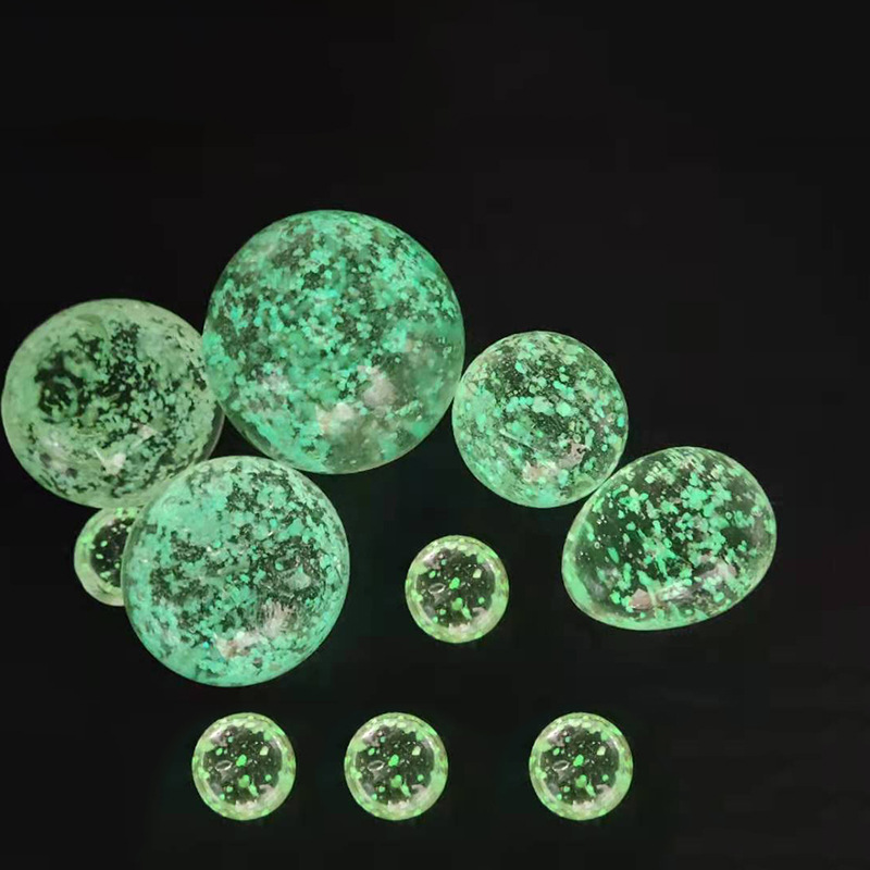 彩色夜光玻璃球礼品 5厘米夜明珠装饰球儿童玩具荧光球 玻璃花球