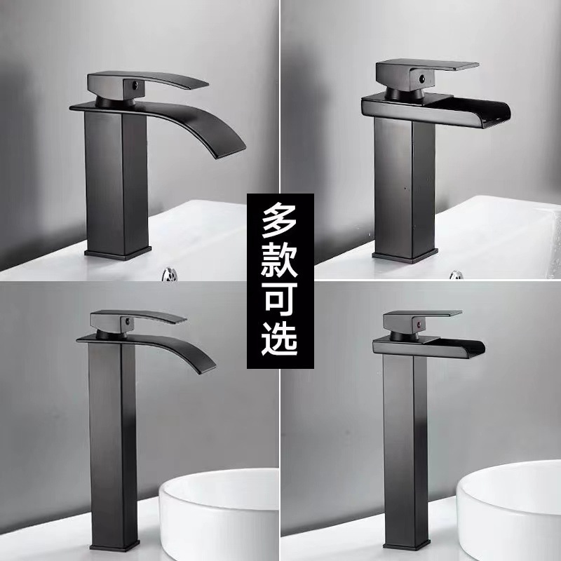 Factory Wholesale Copper European Style Waterfall Faucet Bathroom Multi-Color Basin Faucet Counter Basin Counter Basin Water Tap