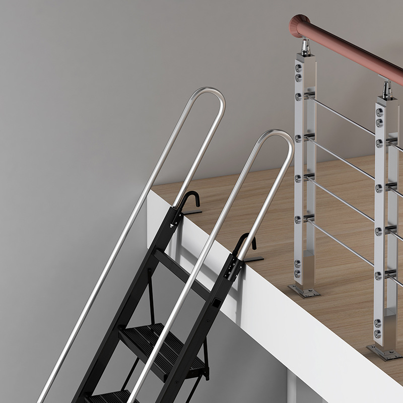 家用铝合金阁楼梯子十步扶梯室内外加厚工程梯移动折叠伸缩阁楼梯