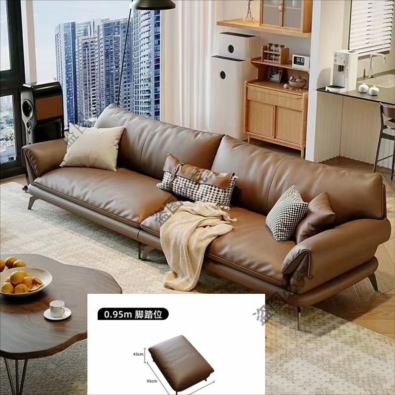 y僳1意式简约现代皮沙发金凯丽莎出租屋真皮沙发客厅头层牛皮直排
