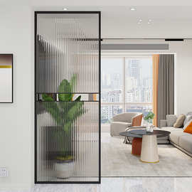 北欧长虹玻璃隔断屏风客厅进门遮挡铁艺不锈钢屏风酒店半透明玄关