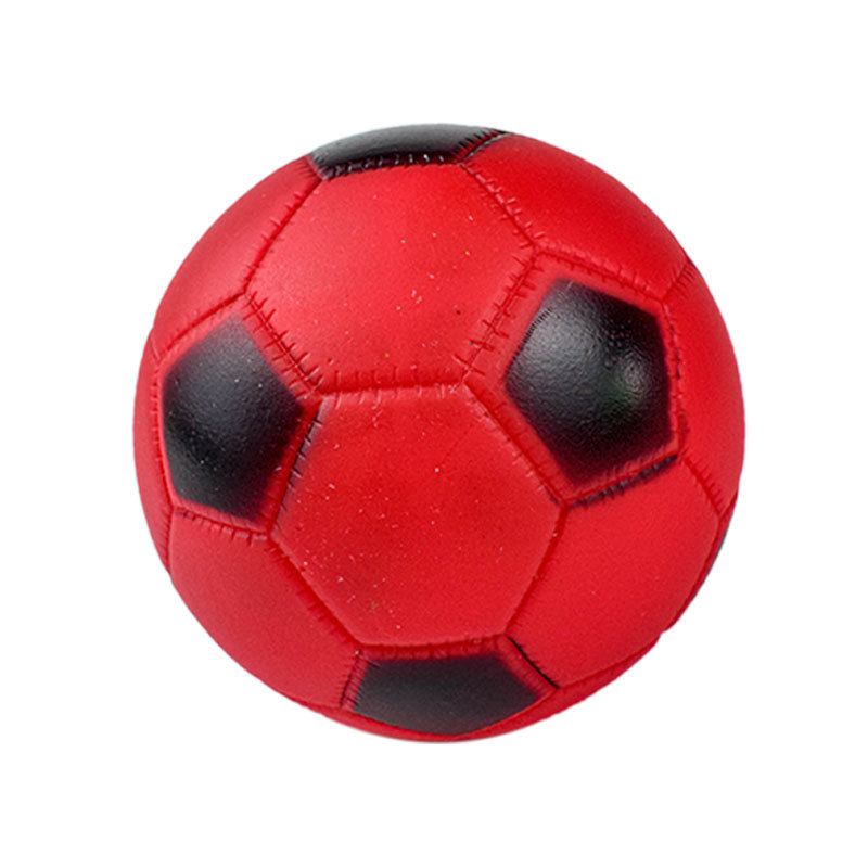 厂家直销宠物搪胶玩具足球红色7.5cm搪胶发声足球耐咬磨牙狗玩具