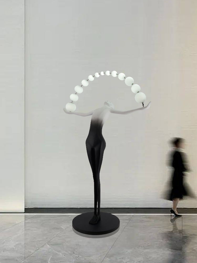 Designer Hotel Lobby Sales Department Exhibition Hall Large Body Decoration Lamp Art Humanoid Sculpture Floor Lamp