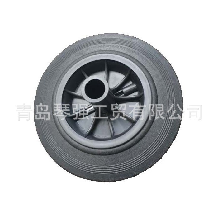户外垃圾桶配件120升240L镀彩锌铁轴橡胶轮垃圾桶轮子轮轴批发