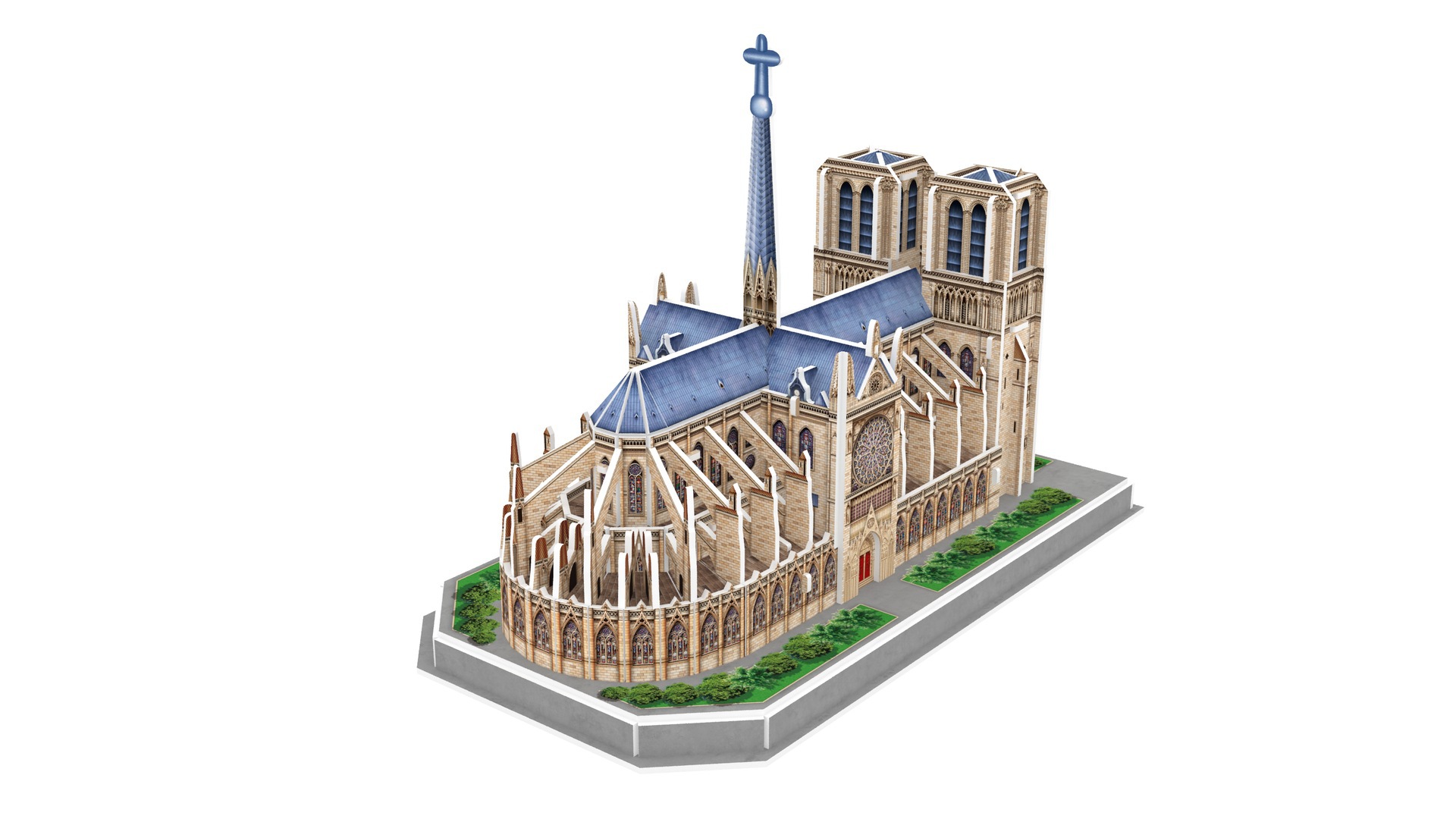 诺思图巴黎圣母院儿童纸制建筑拼装模型3d立体拼图地摊玩具