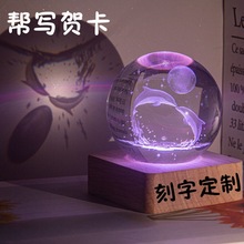 水晶球小夜灯创意定作生日礼物送女生闺情侣男朋友毕业季礼物盒