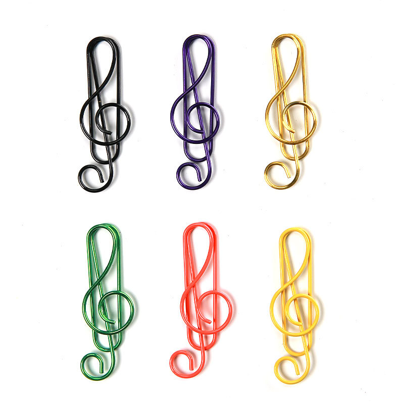 跨境热卖音符彩色异形回形针套装现货一件代发创意书签金属区别针