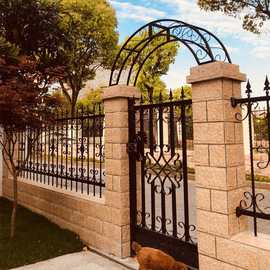 户外爬藤架拱形门花园门垛顶别墅拱门架子铁艺庭院门拱形花架门子