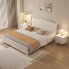 Vplan奶油风白色实木床1.8米1.5米1.35米高箱储物现代简约双人床