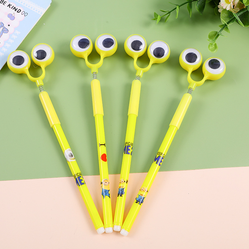 Creative Big Eye Yellow Baby Spring Gel Pen Cartoon Gel Ink Pen Cute Student Exam Black Gel Pen Wholesale