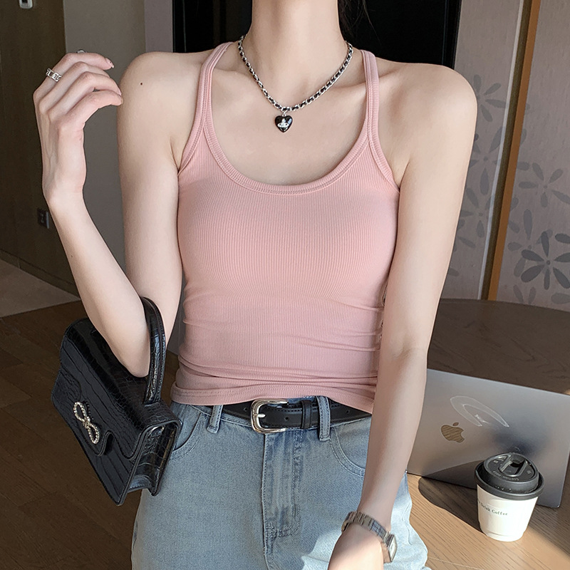 New Vest Women's Small Sling Hot Girl Bottoming Shirt Summer Pure Desire Sexy Inner Wear Beauty Back Outer Wear Slimming Top