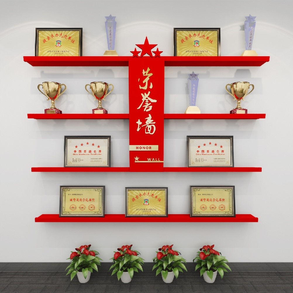 墙壁书架挂式置物免打孔一字隔板搁板电视背景装饰展示放荣誉证书