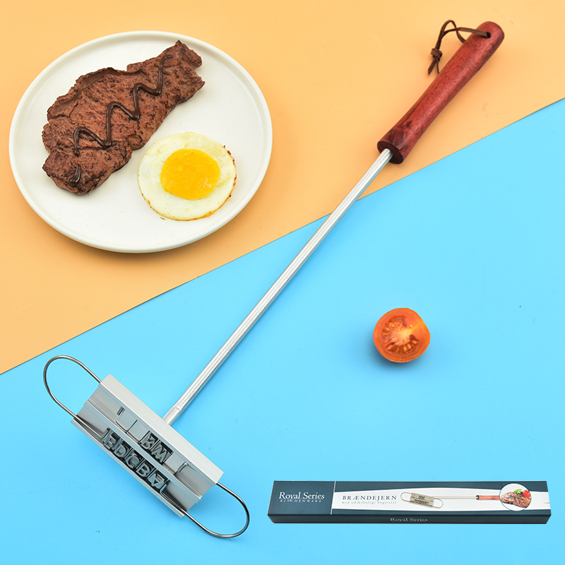 bbq烧烤烤肉烙印模英文字母烙印工具长柄面包火烙印厂家批发