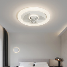 风扇灯卧室吸顶灯现代简约圆形家用餐厅灯北欧创意一体带电扇灯具