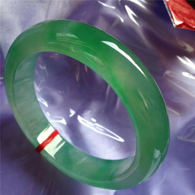 翡翠手镯满绿玉石玻璃种缅甸带证书飘花天然阳绿老坑正品镯子宽版