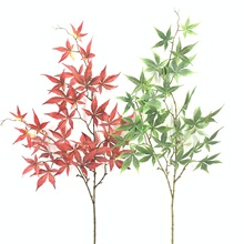 新中式仿真花 长枝手感红枫叶家居婚庆布景装饰红枫树摄影假树枝