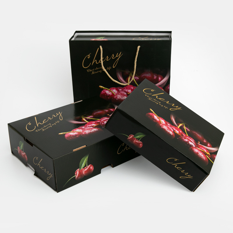 新年送礼新款手提红色3斤4斤5斤装水果樱桃车厘子礼盒包装盒高档