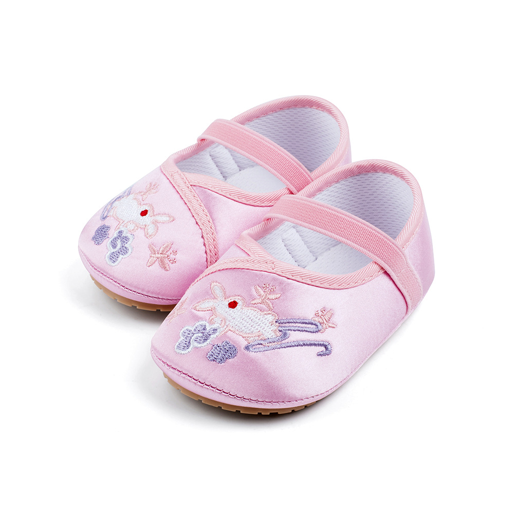 0-1 Years Old Baby Girl Shoes Infant Spring and Autumn Toddler Rubber Sole Soft Bottom Leather Shoes Princess Shoes Pumps Embroidered Shoes Al02