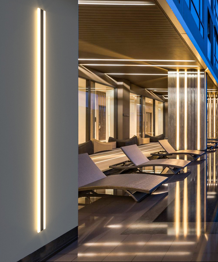 极简壁灯户外线条灯别墅室外围墙大门防水庭院壁灯酒店工程背景墙